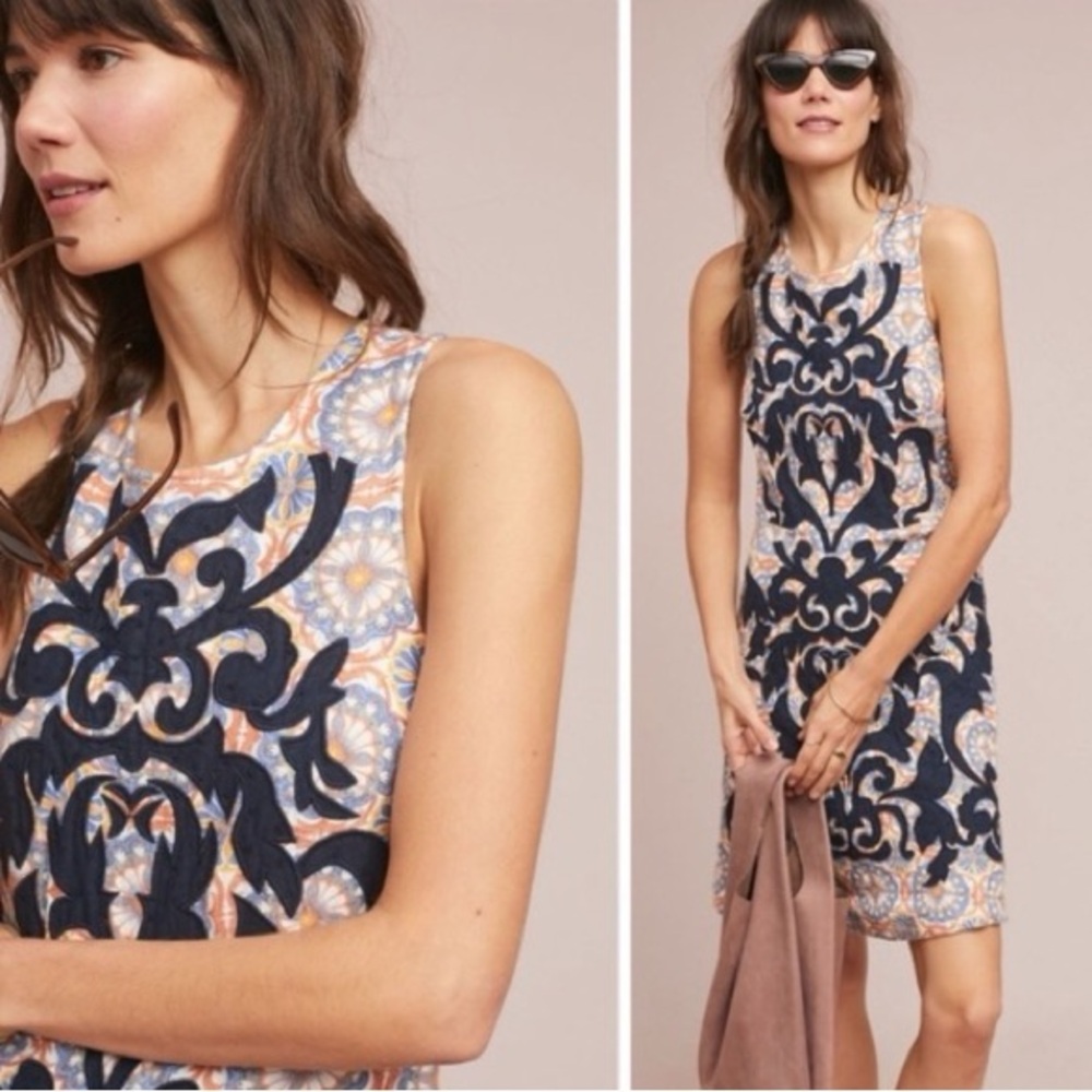 Anthropologie Virginia Vanessa “Owen” Embroidered Shift Dress